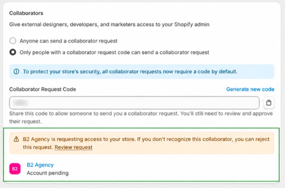 Accept Access Request Screenshot